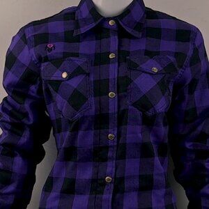 Purple and Black Checkered Women's Top